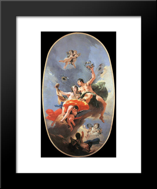 The Triumph Of Zephyr And Flora 20x24 Black Modern Wood Framed Art Print Poster by Tiepolo, Giovanni Battista