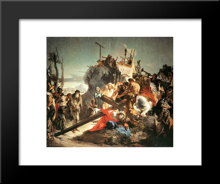 Christ Carrying The Cross 20x24 Black Modern Wood Framed Art Print Poster by Tiepolo, Giovanni Battista