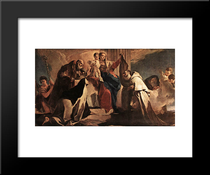 The Madonna Of Mount Carmel [Detail #1] 20x24 Black Modern Wood Framed Art Print Poster by Tiepolo, Giovanni Battista