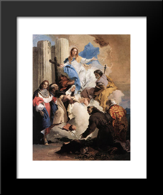 The Virgin With Six Saints 20x24 Black Modern Wood Framed Art Print Poster by Tiepolo, Giovanni Battista