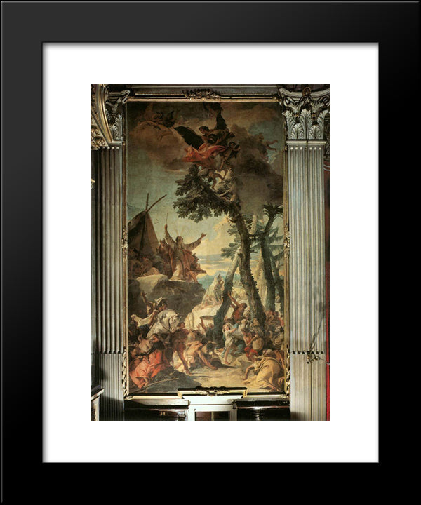 The Gathering Of Manna 20x24 Black Modern Wood Framed Art Print Poster by Tiepolo, Giovanni Battista