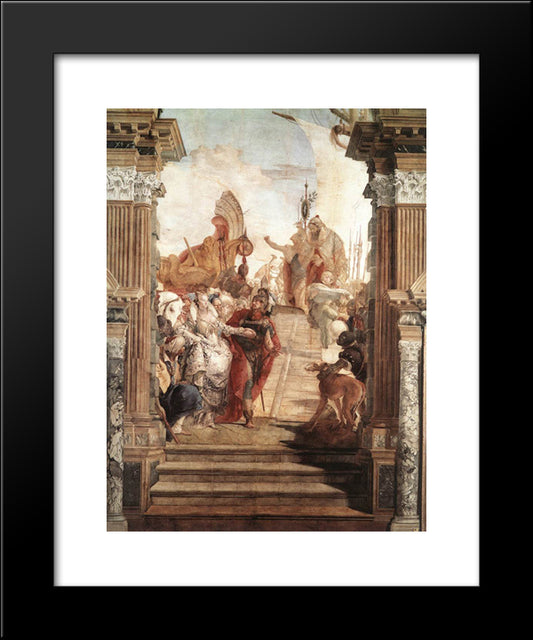 The Meeting Of Anthony And Cleopatra 20x24 Black Modern Wood Framed Art Print Poster by Tiepolo, Giovanni Battista