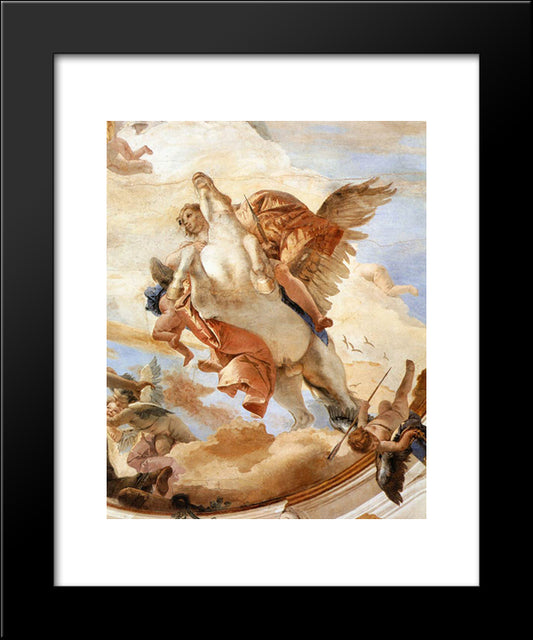 Bellerophon On Pegasus [Detail #1] 20x24 Black Modern Wood Framed Art Print Poster by Tiepolo, Giovanni Battista