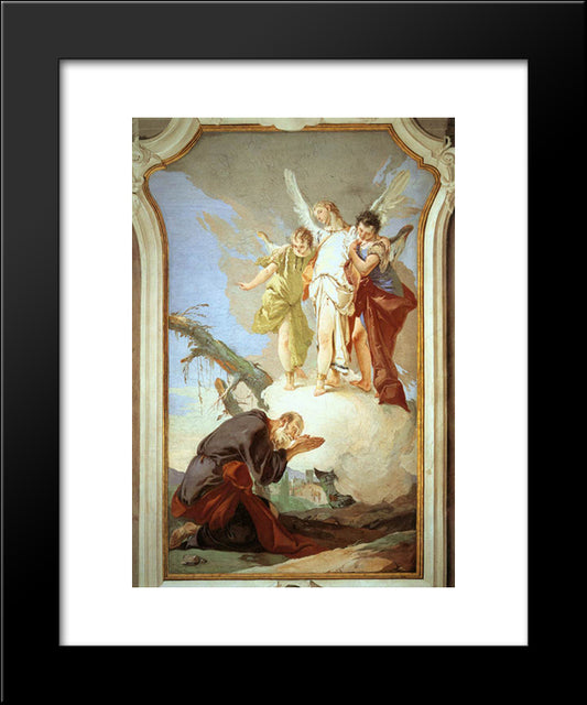 The Three Angels Appearing To Abraham 20x24 Black Modern Wood Framed Art Print Poster by Tiepolo, Giovanni Battista