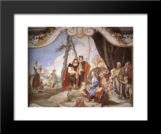 Rachel Hiding The Idols From Her Father Laban 20x24 Black Modern Wood Framed Art Print Poster by Tiepolo, Giovanni Battista