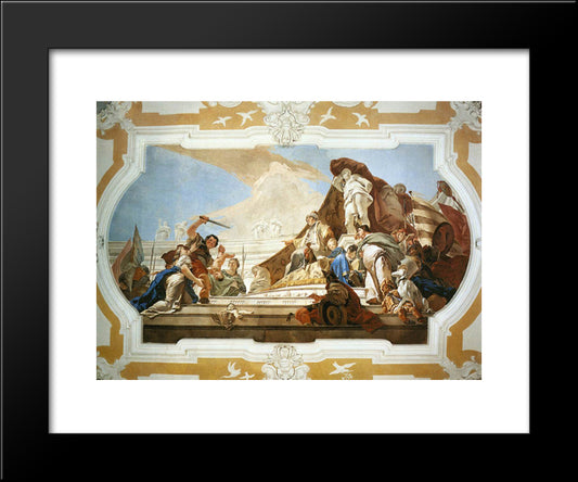 The Judgment Of Solomon 20x24 Black Modern Wood Framed Art Print Poster by Tiepolo, Giovanni Battista