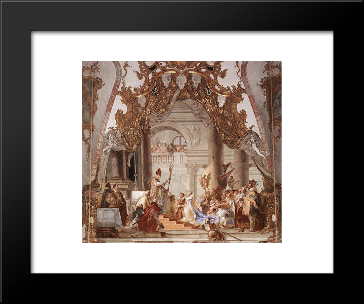 The Marriage Of The Emperor Frederick Barbarossa To Beatrice Of Burgundy 20x24 Black Modern Wood Framed Art Print Poster by Tiepolo, Giovanni Battista