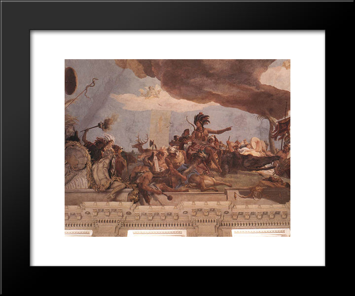 Apollo And The Continents [Detail: 2] 20x24 Black Modern Wood Framed Art Print Poster by Tiepolo, Giovanni Battista