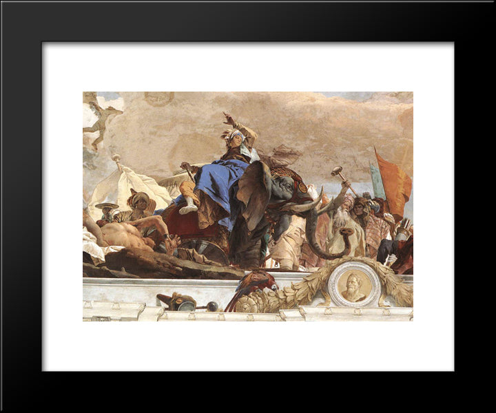 Apollo And The Continents [Detail: 7] 20x24 Black Modern Wood Framed Art Print Poster by Tiepolo, Giovanni Battista