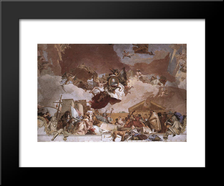 Apollo And The Continents [Detail: 8] 20x24 Black Modern Wood Framed Art Print Poster by Tiepolo, Giovanni Battista