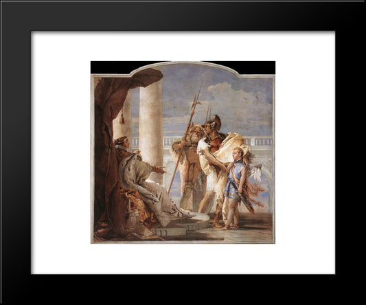 Aeneas Introducing Cupid Dressed As Ascanius To Dido 20x24 Black Modern Wood Framed Art Print Poster by Tiepolo, Giovanni Battista