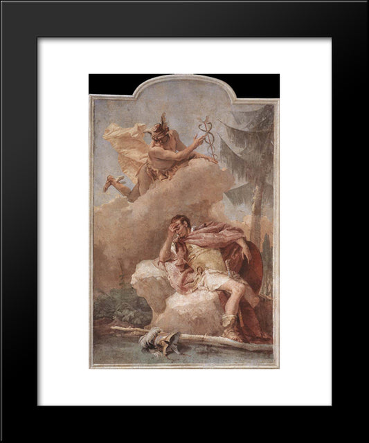 Mercury Appearing To Aeneas 20x24 Black Modern Wood Framed Art Print Poster by Tiepolo, Giovanni Battista