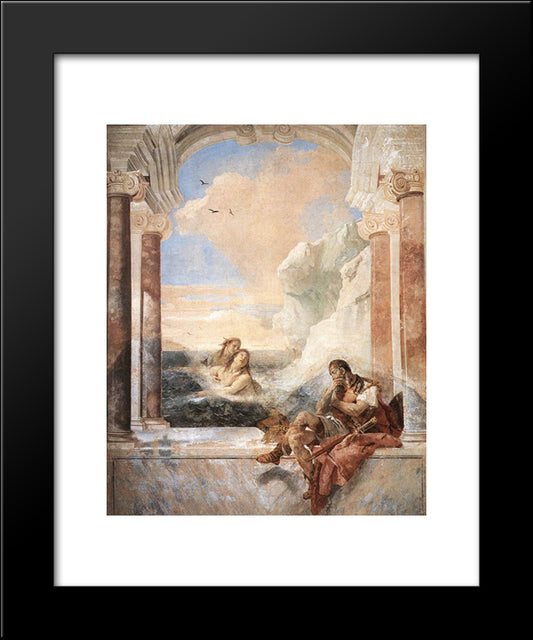 Thetis Consoling Achilles 20x24 Black Modern Wood Framed Art Print Poster by Tiepolo, Giovanni Battista