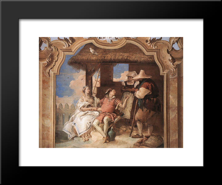 Angelica And Medoro With The Shepherds 20x24 Black Modern Wood Framed Art Print Poster by Tiepolo, Giovanni Battista