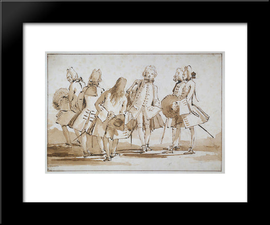 Venetian Promenade 20x24 Black Modern Wood Framed Art Print Poster by Tiepolo, Giovanni Battista