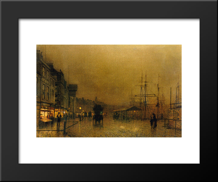 Salthouse Dock, Liverpool 20x24 Black Modern Wood Framed Art Print Poster by Grimshaw, John Atkinson
