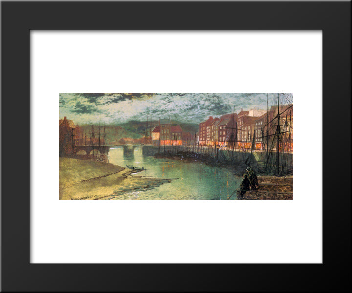 Whitby Docks 20x24 Black Modern Wood Framed Art Print Poster by Grimshaw, John Atkinson