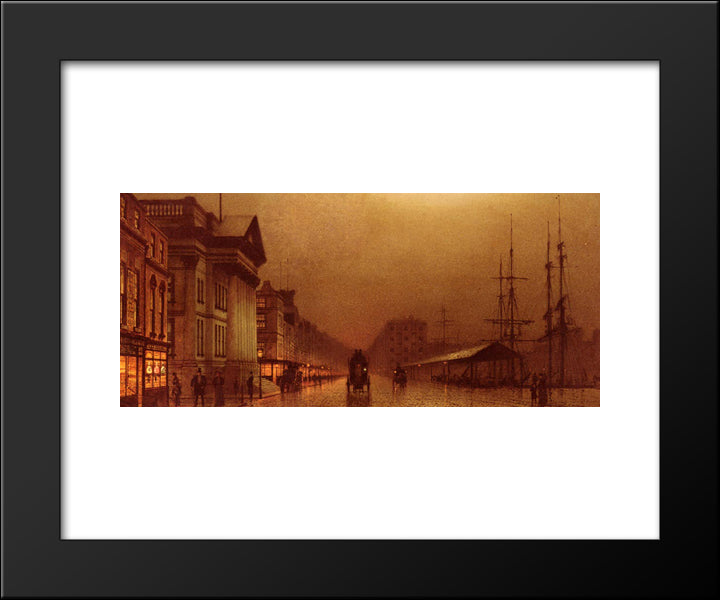 Liverpool Customs House 20x24 Black Modern Wood Framed Art Print Poster by Grimshaw, John Atkinson