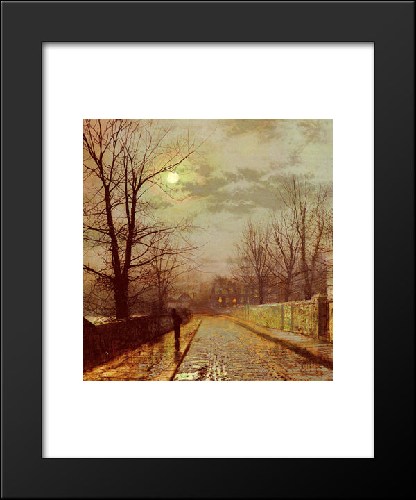 Lane In Cheshire 20x24 Black Modern Wood Framed Art Print Poster by Grimshaw, John Atkinson