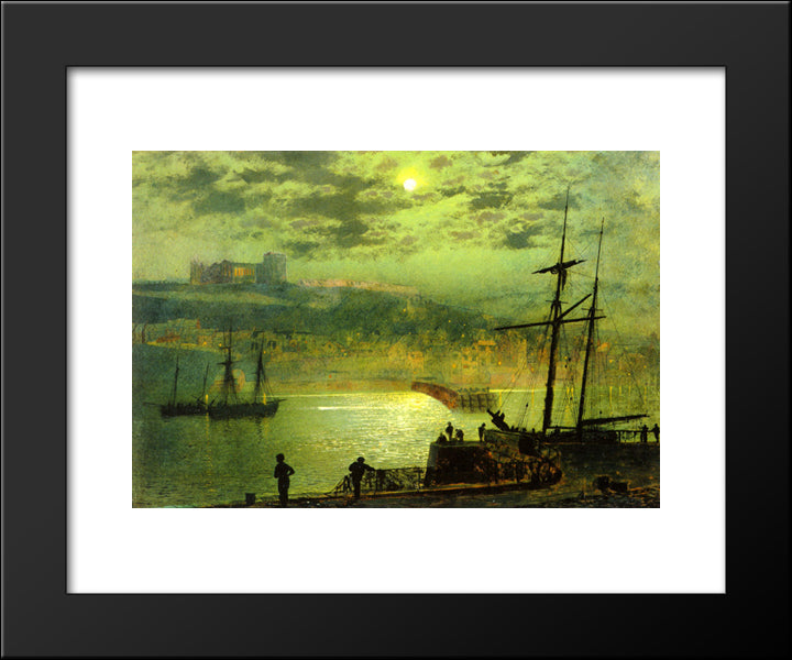 Whitby From Scotch Head 20x24 Black Modern Wood Framed Art Print Poster by Grimshaw, John Atkinson