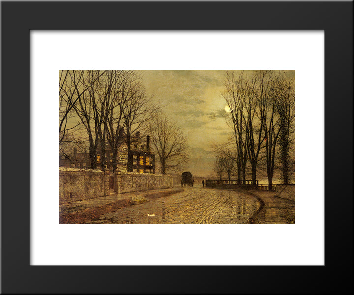 The Turn Of The Road 20x24 Black Modern Wood Framed Art Print Poster by Grimshaw, John Atkinson