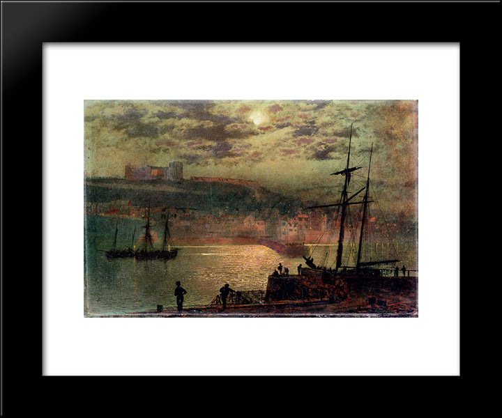 Whitby From Scotch Head 20x24 Black Modern Wood Framed Art Print Poster by Grimshaw, John Atkinson