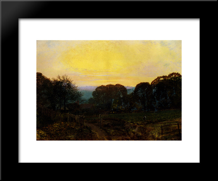 Twilight, The Vegetable Garden 20x24 Black Modern Wood Framed Art Print Poster by Grimshaw, John Atkinson