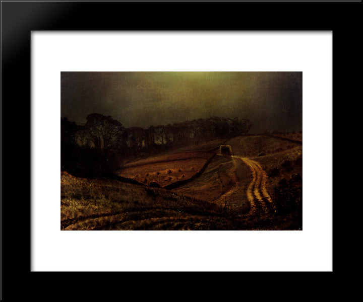 Under The Harvest Moon 20x24 Black Modern Wood Framed Art Print Poster by Grimshaw, John Atkinson