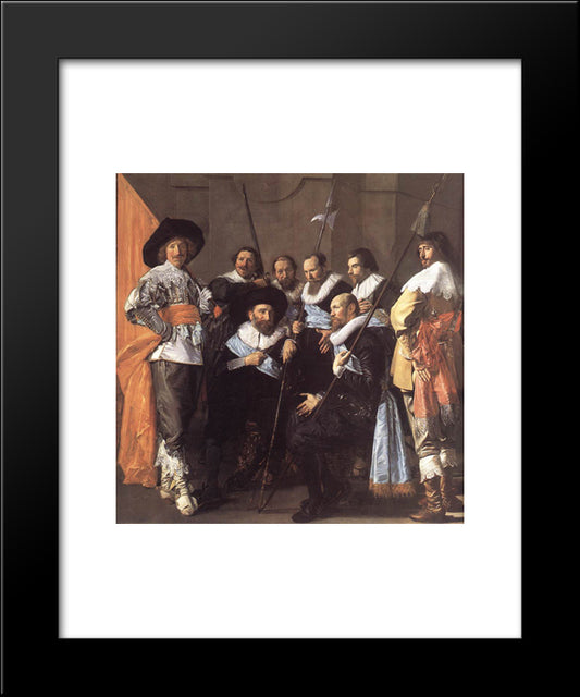 The Meagre Company [Detail] 20x24 Black Modern Wood Framed Art Print Poster by Hals, Frans