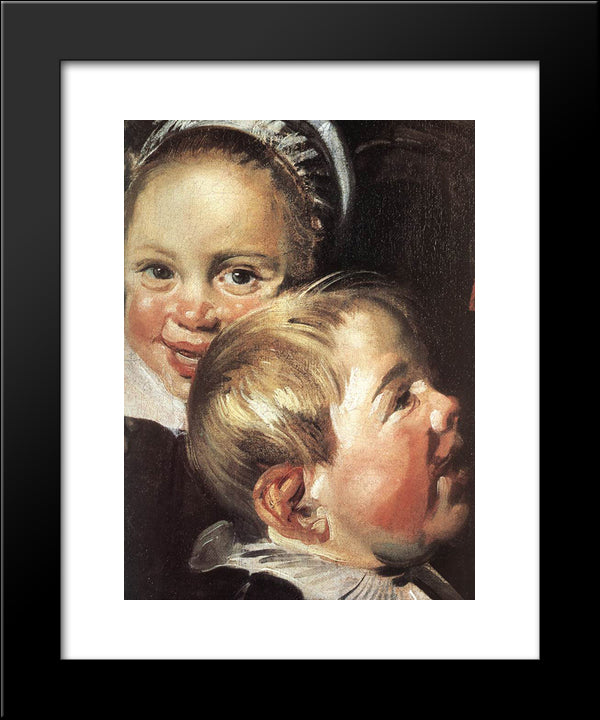 The Rommel Pot Player [Detail] 20x24 Black Modern Wood Framed Art Print Poster by Hals, Frans
