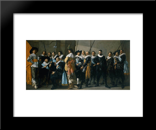 Company Of Captain Reinier Reael, Known As The 'Meagre Company' 20x24 Black Modern Wood Framed Art Print Poster by Hals, Frans