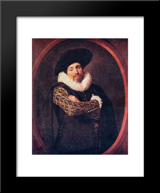 Portrait Of A Man 20x24 Black Modern Wood Framed Art Print Poster by Hals, Frans