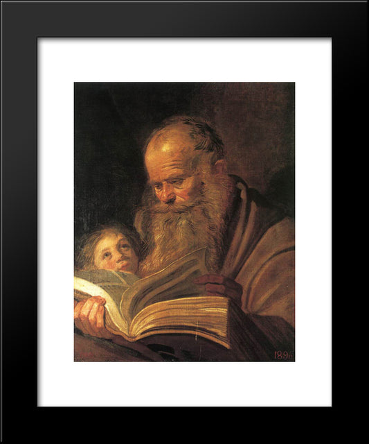 St. Matthew 20x24 Black Modern Wood Framed Art Print Poster by Hals, Frans