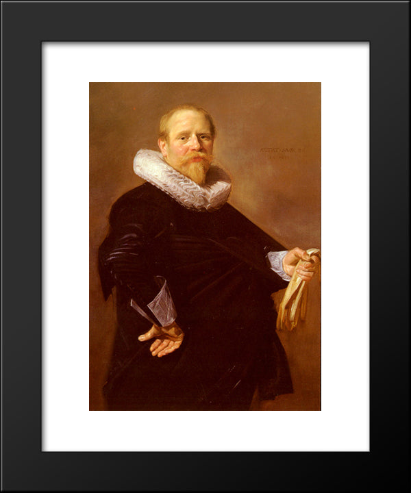 Portrait Of A Man 20x24 Black Modern Wood Framed Art Print Poster by Hals, Frans