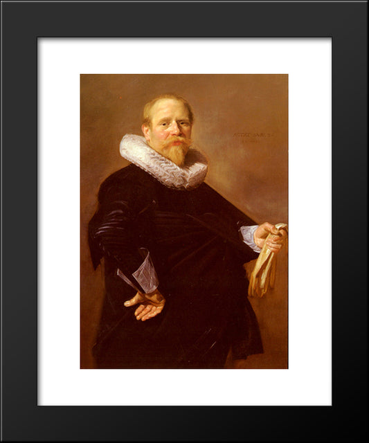 Portrait Of A Man 20x24 Black Modern Wood Framed Art Print Poster by Hals, Frans