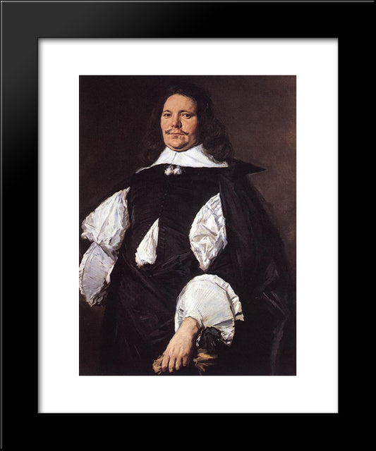 Portrait Of A Man 20x24 Black Modern Wood Framed Art Print Poster by Hals, Frans