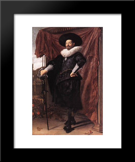 Willem Van Heythuyzen 20x24 Black Modern Wood Framed Art Print Poster by Hals, Frans