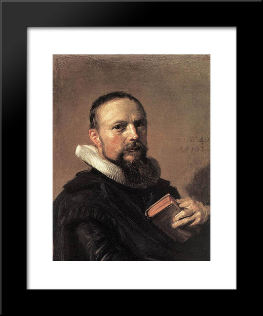 Samuel Ampzing 20x24 Black Modern Wood Framed Art Print Poster by Hals, Frans