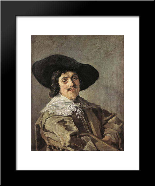 Portrait Of A Man 20x24 Black Modern Wood Framed Art Print Poster by Hals, Frans