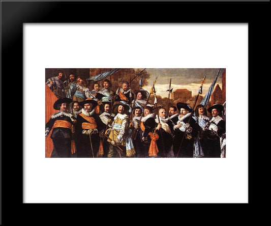 Officers And Sergeants Of The St George Civic Guard Company 20x24 Black Modern Wood Framed Art Print Poster by Hals, Frans