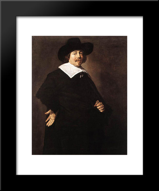 Portrait Of A Man 20x24 Black Modern Wood Framed Art Print Poster by Hals, Frans