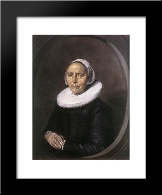 Portrait Of A Woman 20x24 Black Modern Wood Framed Art Print Poster by Hals, Frans