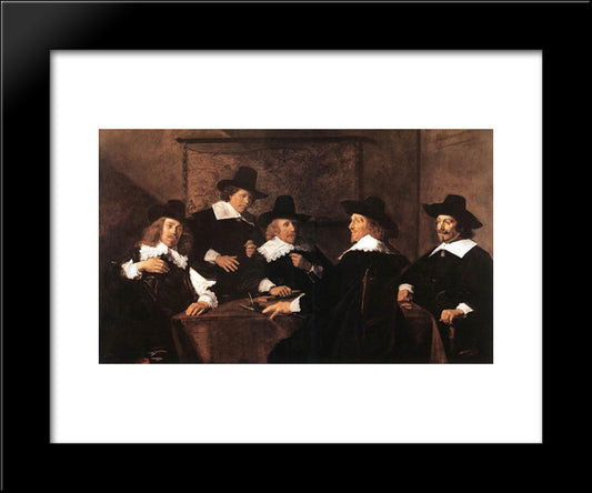 Regents Of The St Elizabeth Hospital Of Haarlem 20x24 Black Modern Wood Framed Art Print Poster by Hals, Frans