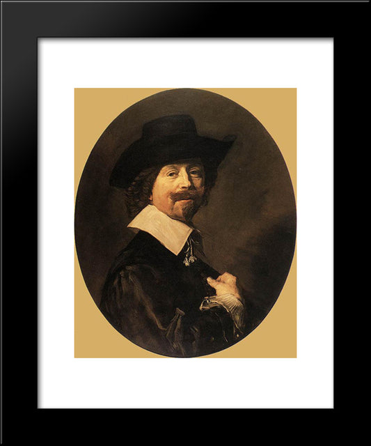 Portrait Of A Man 20x24 Black Modern Wood Framed Art Print Poster by Hals, Frans