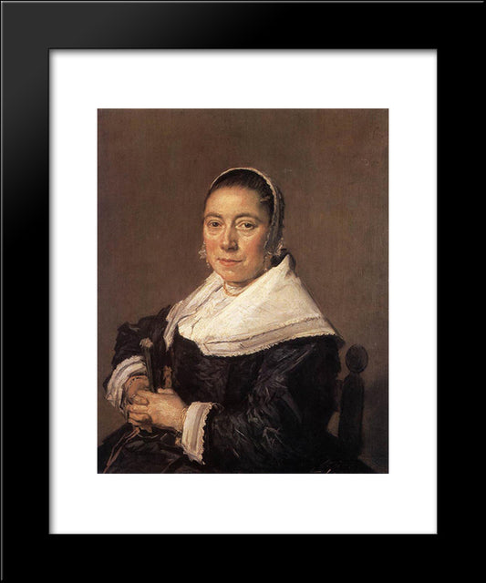 Portrait Of A Seated Woman (Presumedly Maria Vernatti) 20x24 Black Modern Wood Framed Art Print Poster by Hals, Frans