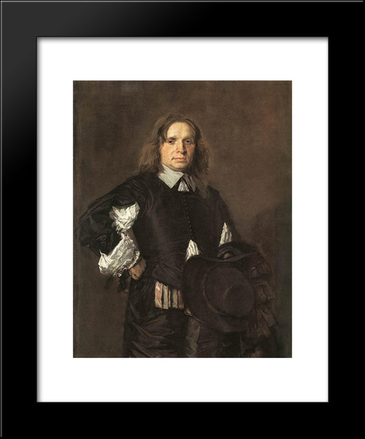 Portrait Of A Man 20x24 Black Modern Wood Framed Art Print Poster by Hals, Frans