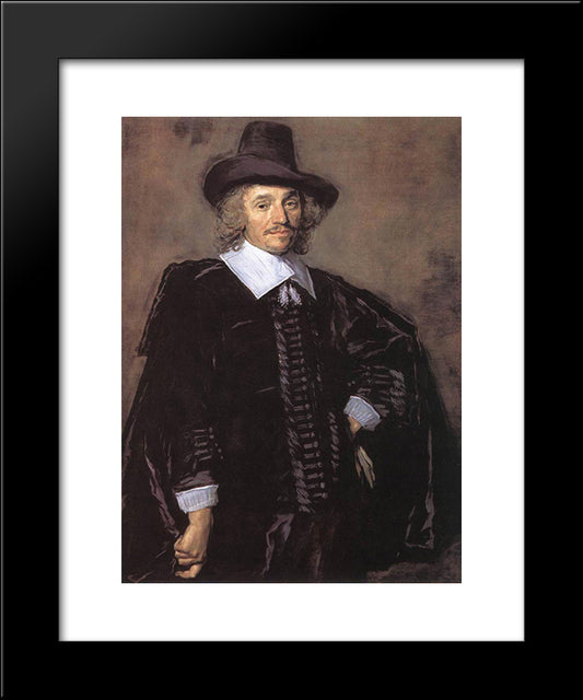 Portrait Of A Man 20x24 Black Modern Wood Framed Art Print Poster by Hals, Frans