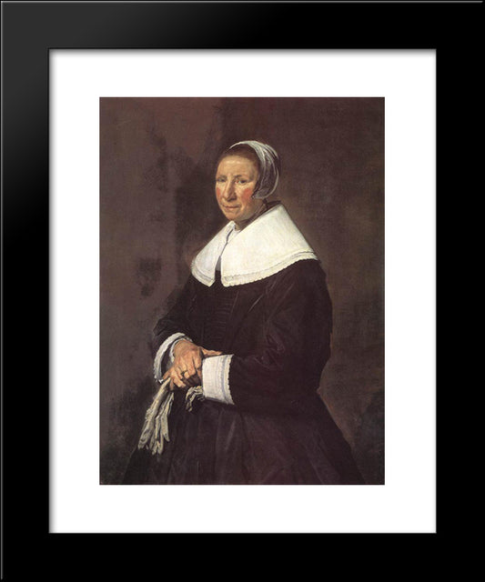 Portrait Of A Woman 20x24 Black Modern Wood Framed Art Print Poster by Hals, Frans