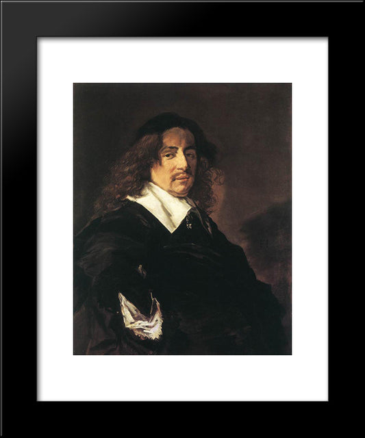 Portrait Of A Man 20x24 Black Modern Wood Framed Art Print Poster by Hals, Frans