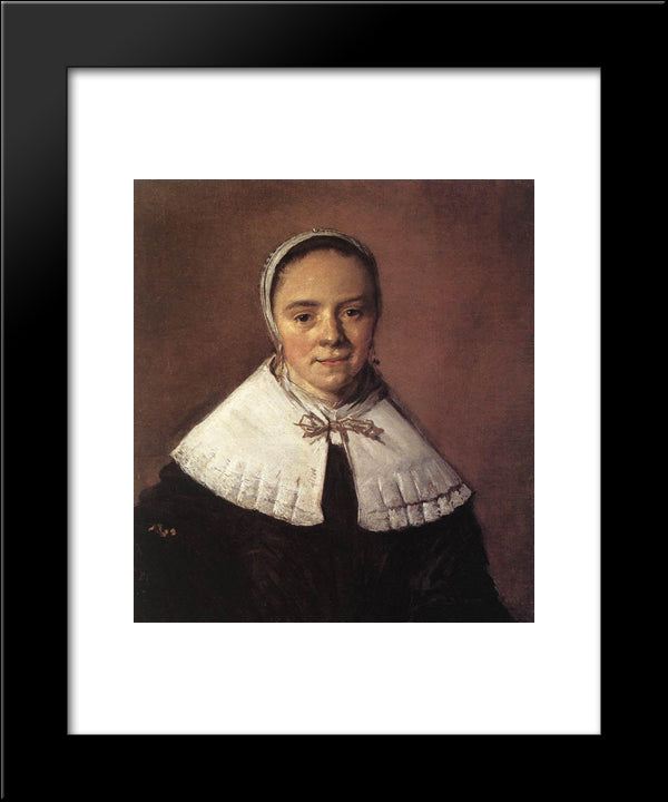 Portrait Of A Woman 20x24 Black Modern Wood Framed Art Print Poster by Hals, Frans